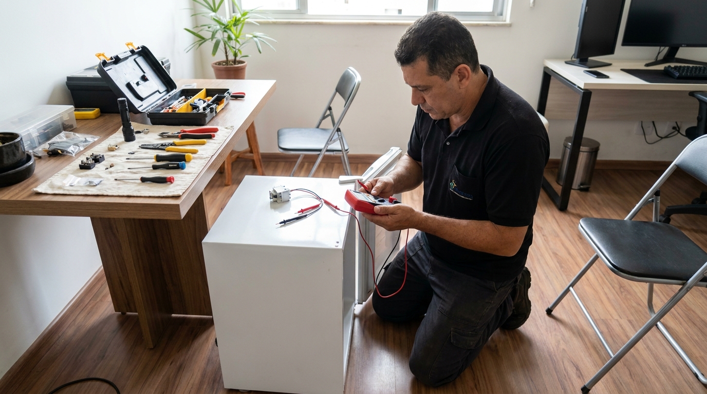 Reparo da placa eletrônica de frigobar em Caucaia, Fortaleza‑CE
